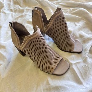 Vince Camuto Tan Perforated Heeled Sandals